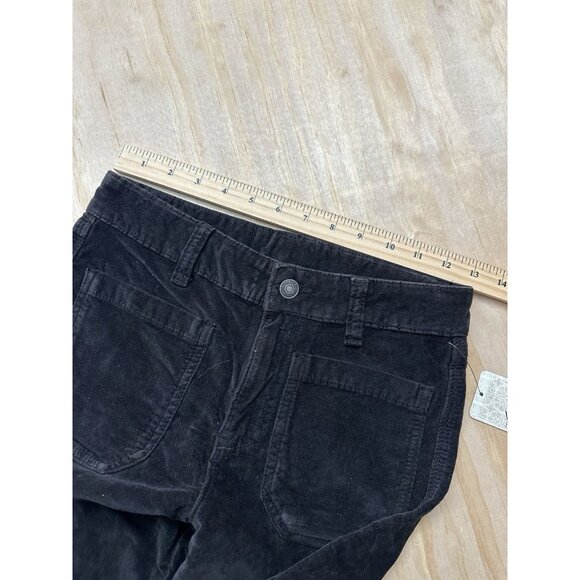 Free People Dark Brown Velvet Pants Sz 2 Women’s High Rise Straight Leg Boho NWT - Picture 7 of 8